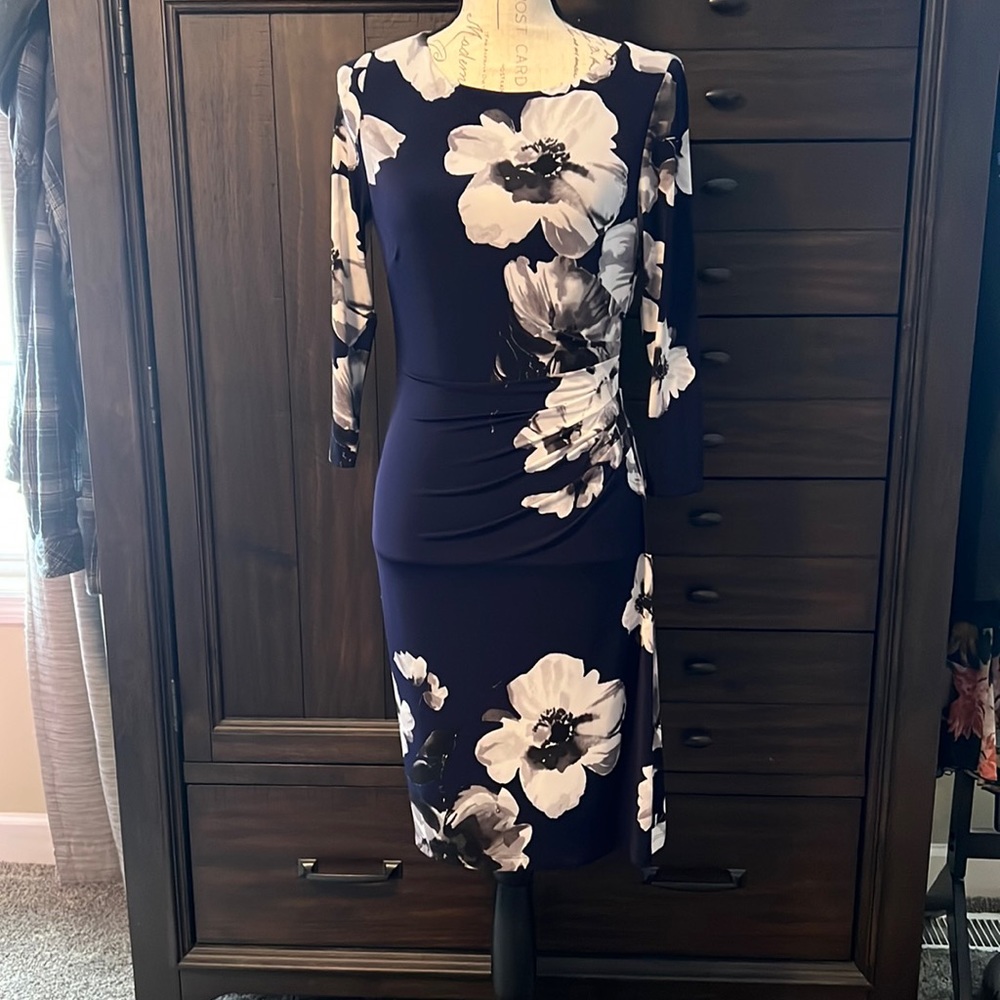 Ralph Lauren petite midi dress side clinch